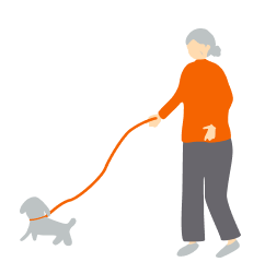 犬の散歩のイラスト